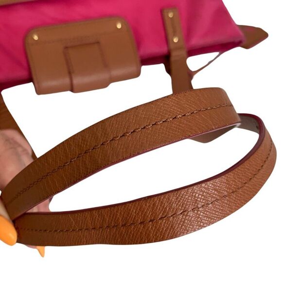 Tory Burch Pink Nylon Tote Shoulder Bag Medium Size - Picture 6 of 13